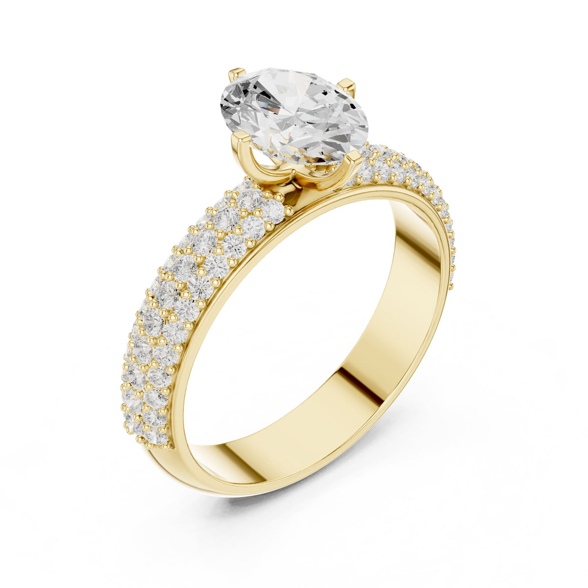 Oval Pave Lab Grown Diamond Engagement Ring