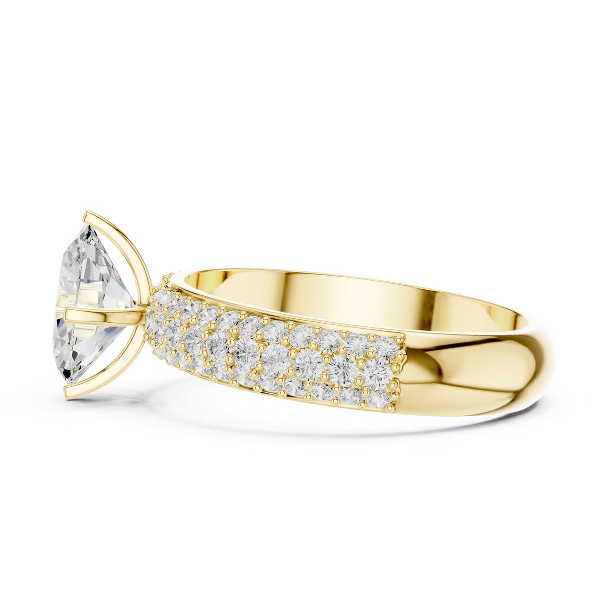 Oval Pave Lab Grown Diamond Engagement Ring