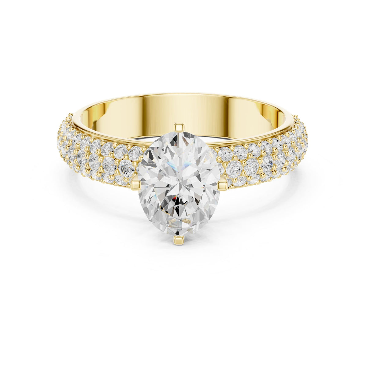 Oval Pave Lab Grown Diamond Engagement Ring