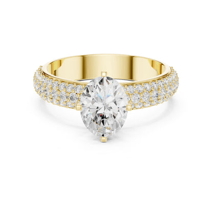 Oval Pave Lab Grown Diamond Engagement Ring