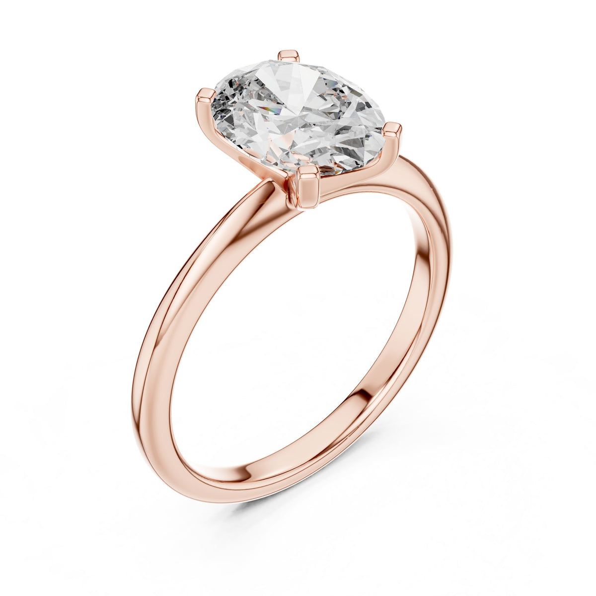Oval Solitaire Lab Grown Diamond Engagement Ring