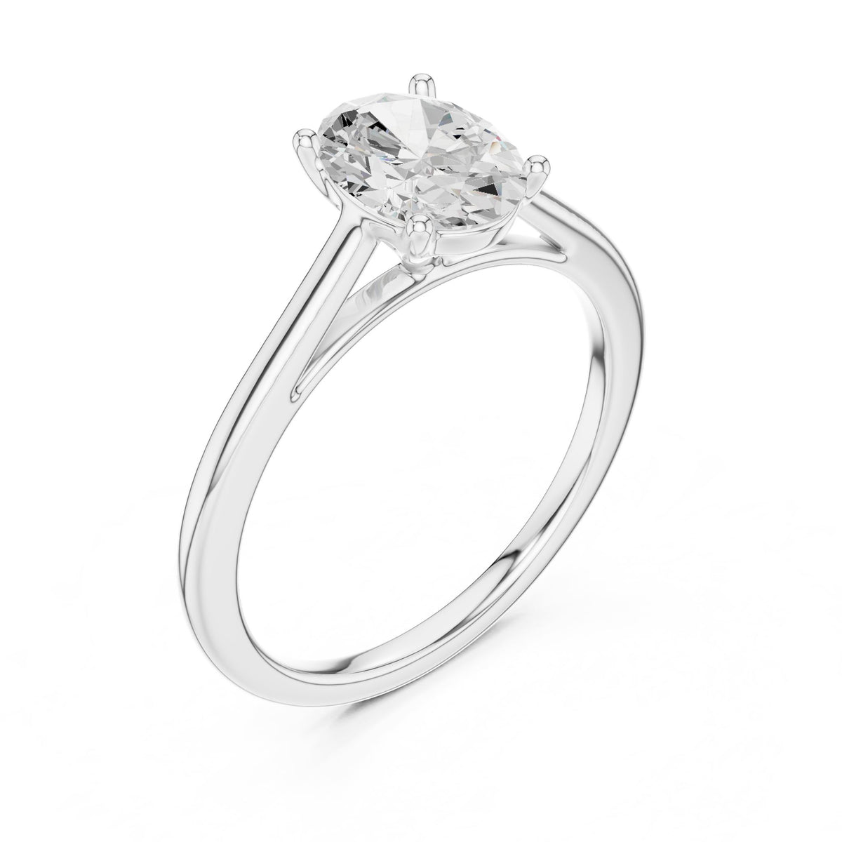 Oval Solitaire Lab Grown Diamond Engagement Ring