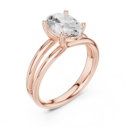 Oval Solitaire Lab Grown Diamond Engagement Ring