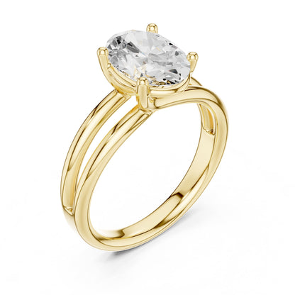 Oval Solitaire Lab Grown Diamond Engagement Ring