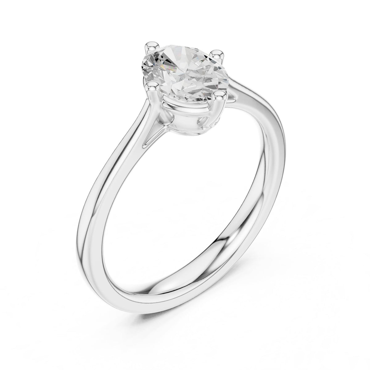 Oval Solitaire Lab Grown Diamond Engagement Ring