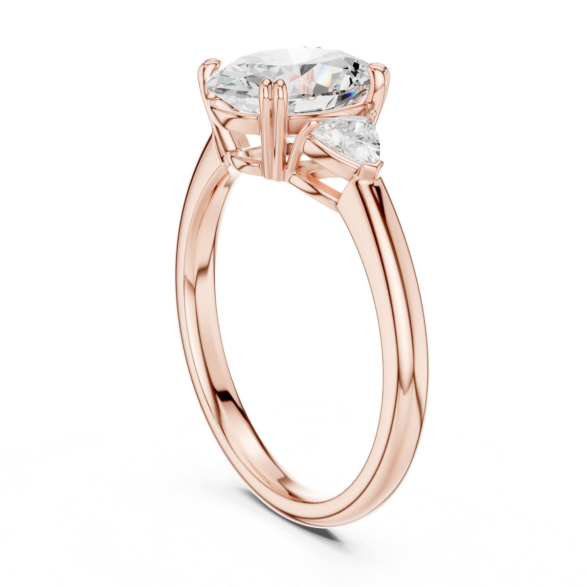Oval Three Stone Lab Grown Diamond Engagement Ring
