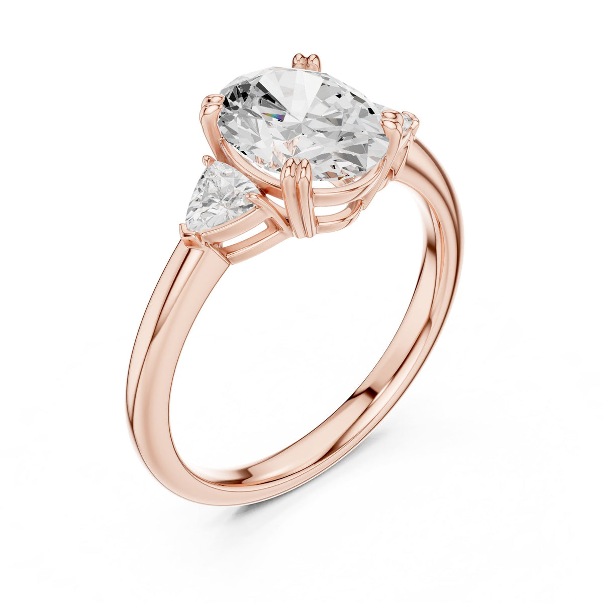 Oval Three Stone Lab Grown Diamond Engagement Ring