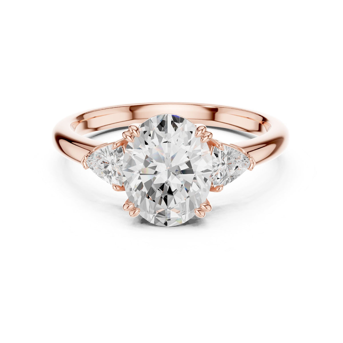 Oval Three Stone Lab Grown Diamond Engagement Ring