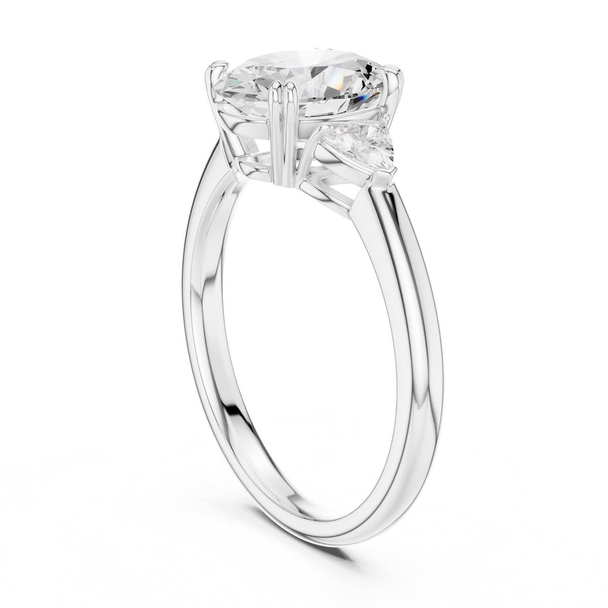 Oval Three Stone Lab Grown Diamond Engagement Ring