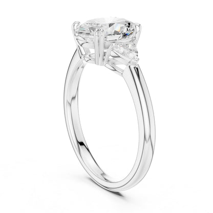Oval Three Stone Lab Grown Diamond Engagement Ring
