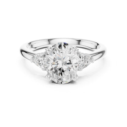 Oval Three Stone Lab Grown Diamond Engagement Ring