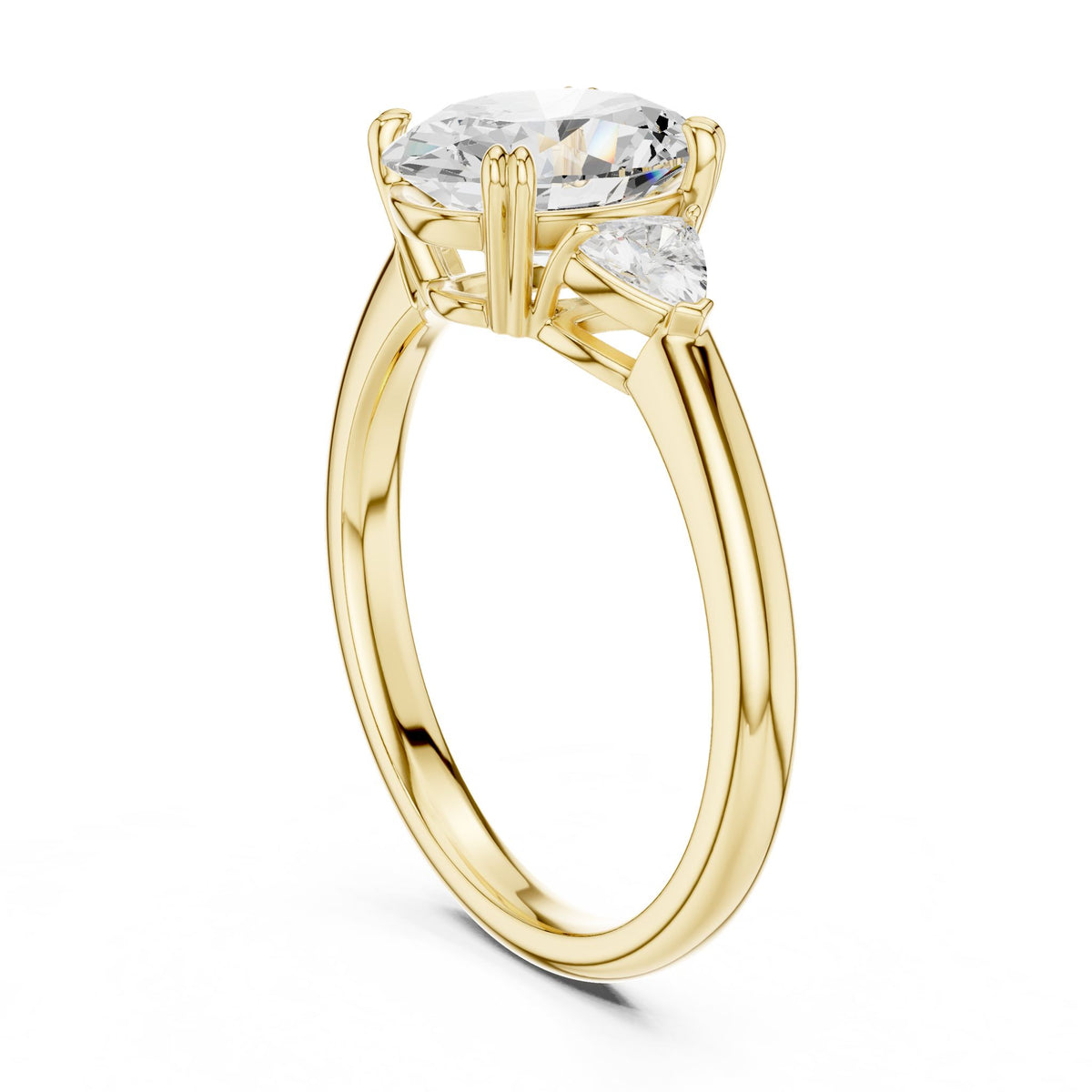 Oval Three Stone Lab Grown Diamond Engagement Ring