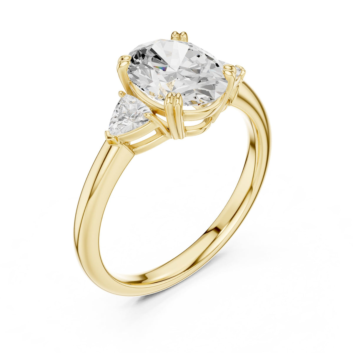 Oval Three Stone Lab Grown Diamond Engagement Ring