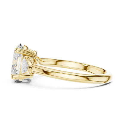 Oval Three Stone Lab Grown Diamond Engagement Ring