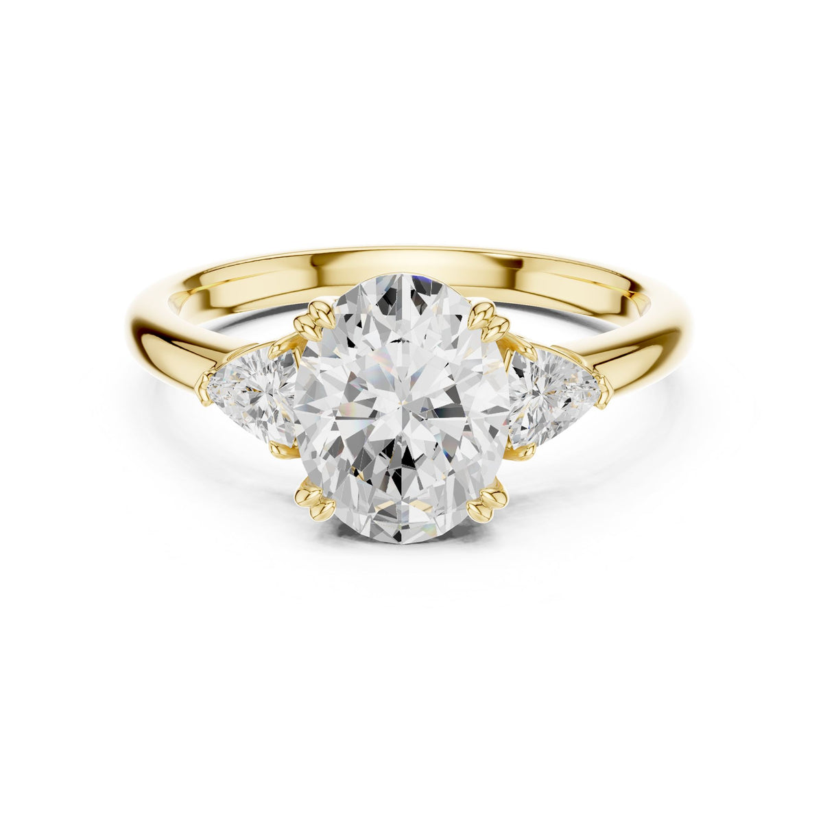 Oval Three Stone Lab Grown Diamond Engagement Ring