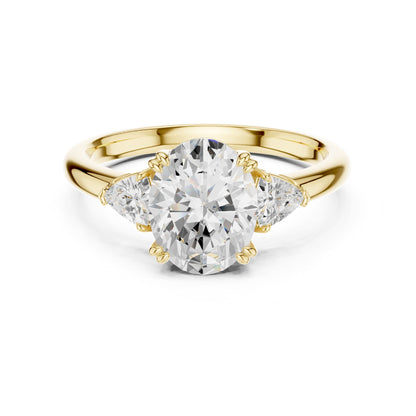 Oval Three Stone Lab Grown Diamond Engagement Ring
