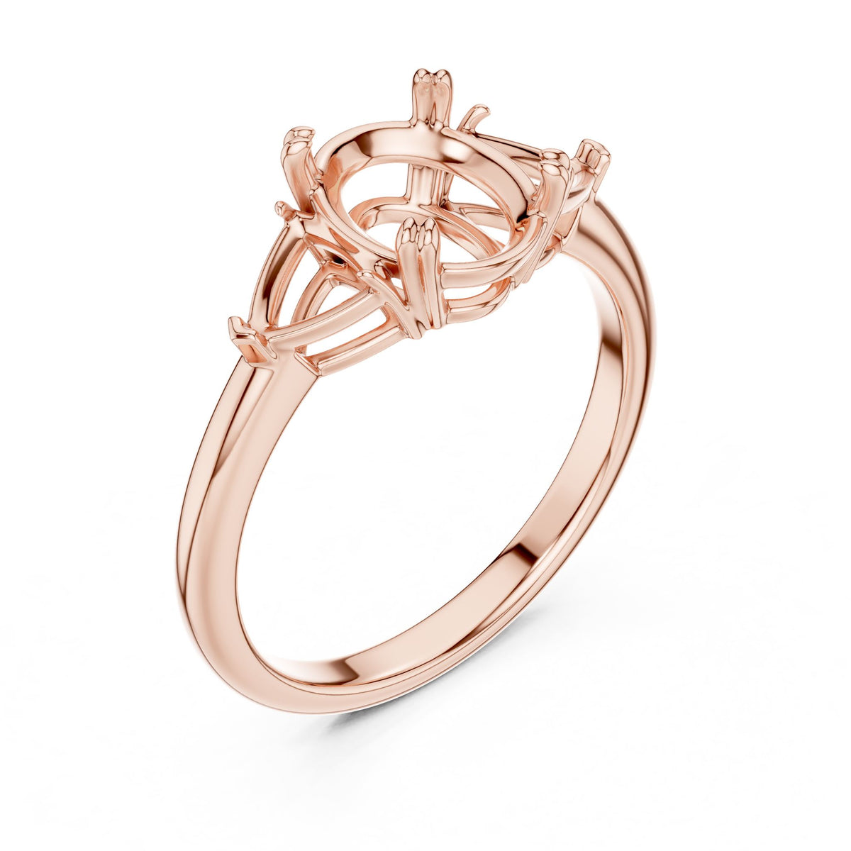 Oval Three Stone Lab Grown Diamond Engagement Ring