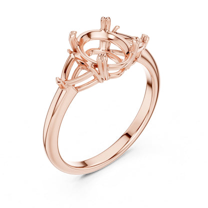 Oval Three Stone Lab Grown Diamond Engagement Ring