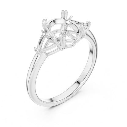 Oval Three Stone Lab Grown Diamond Engagement Ring