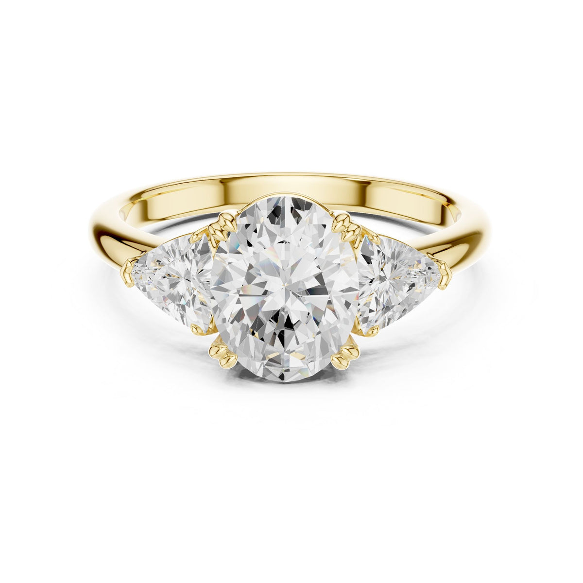 Oval Three Stone Lab Grown Diamond Engagement Ring