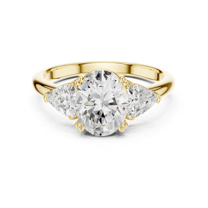 Oval Three Stone Lab Grown Diamond Engagement Ring