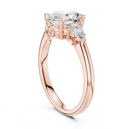 Oval Three Stone Lab Grown Diamond Engagement Ring