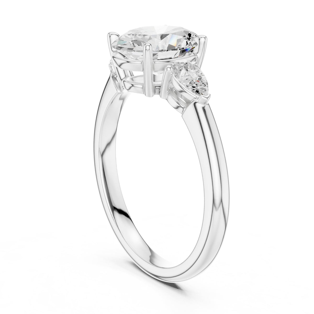 Oval Three Stone Lab Grown Diamond Engagement Ring