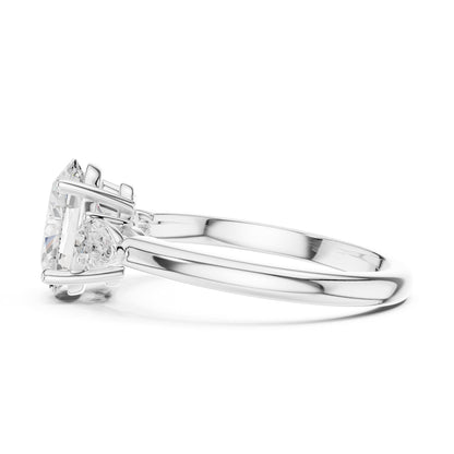 Oval Three Stone Lab Grown Diamond Engagement Ring