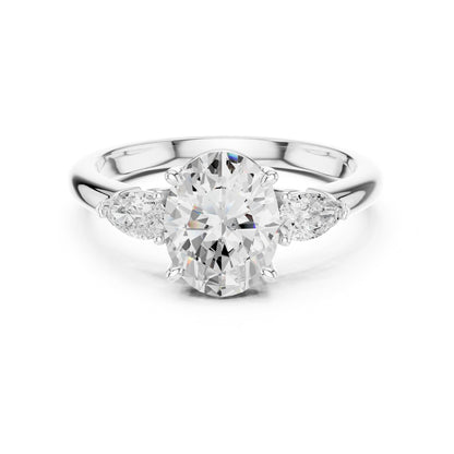 Oval Three Stone Lab Grown Diamond Engagement Ring