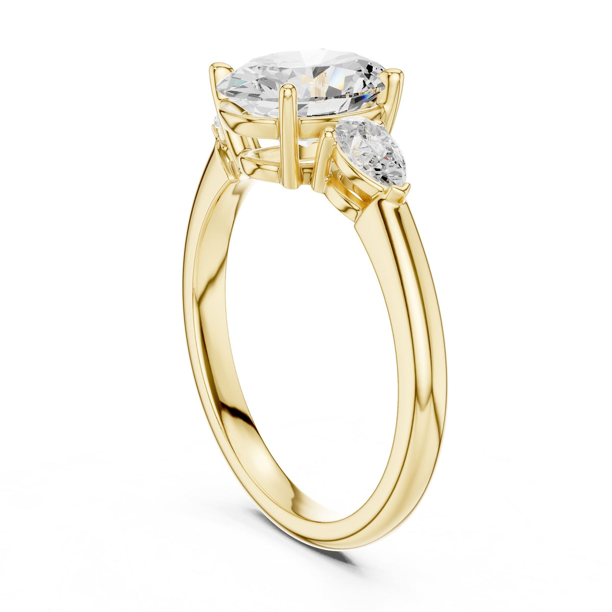 Oval Three Stone Lab Grown Diamond Engagement Ring