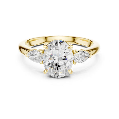 Oval Three Stone Lab Grown Diamond Engagement Ring