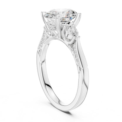 Oval Three Stone Lab Grown Diamond Engagement Ring