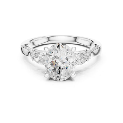 Oval Three Stone Lab Grown Diamond Engagement Ring