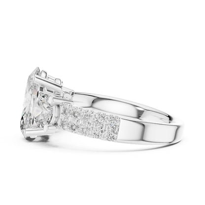 Oval Three Stone Lab Grown Diamond Engagement Ring