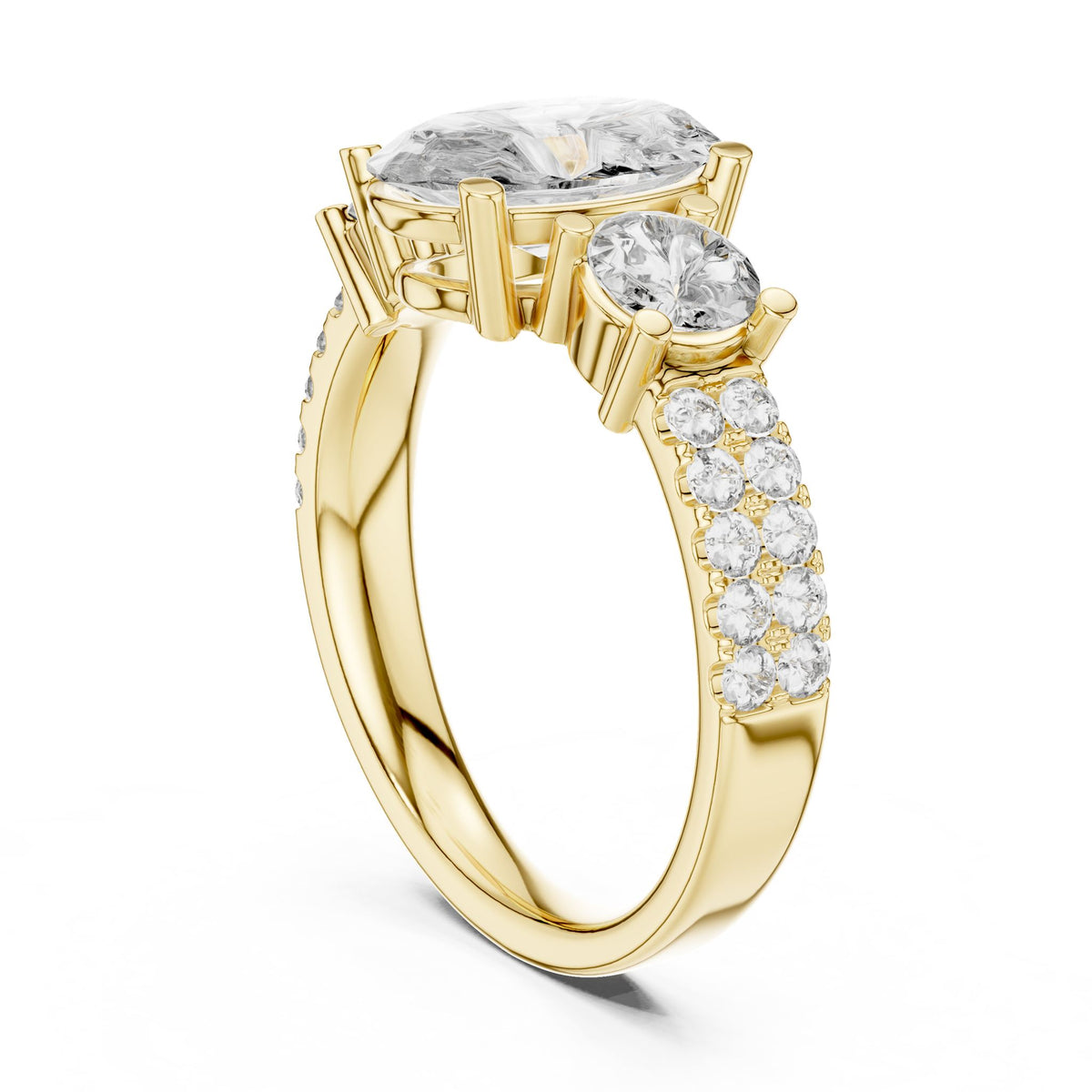 Oval Three Stone Lab Grown Diamond Engagement Ring