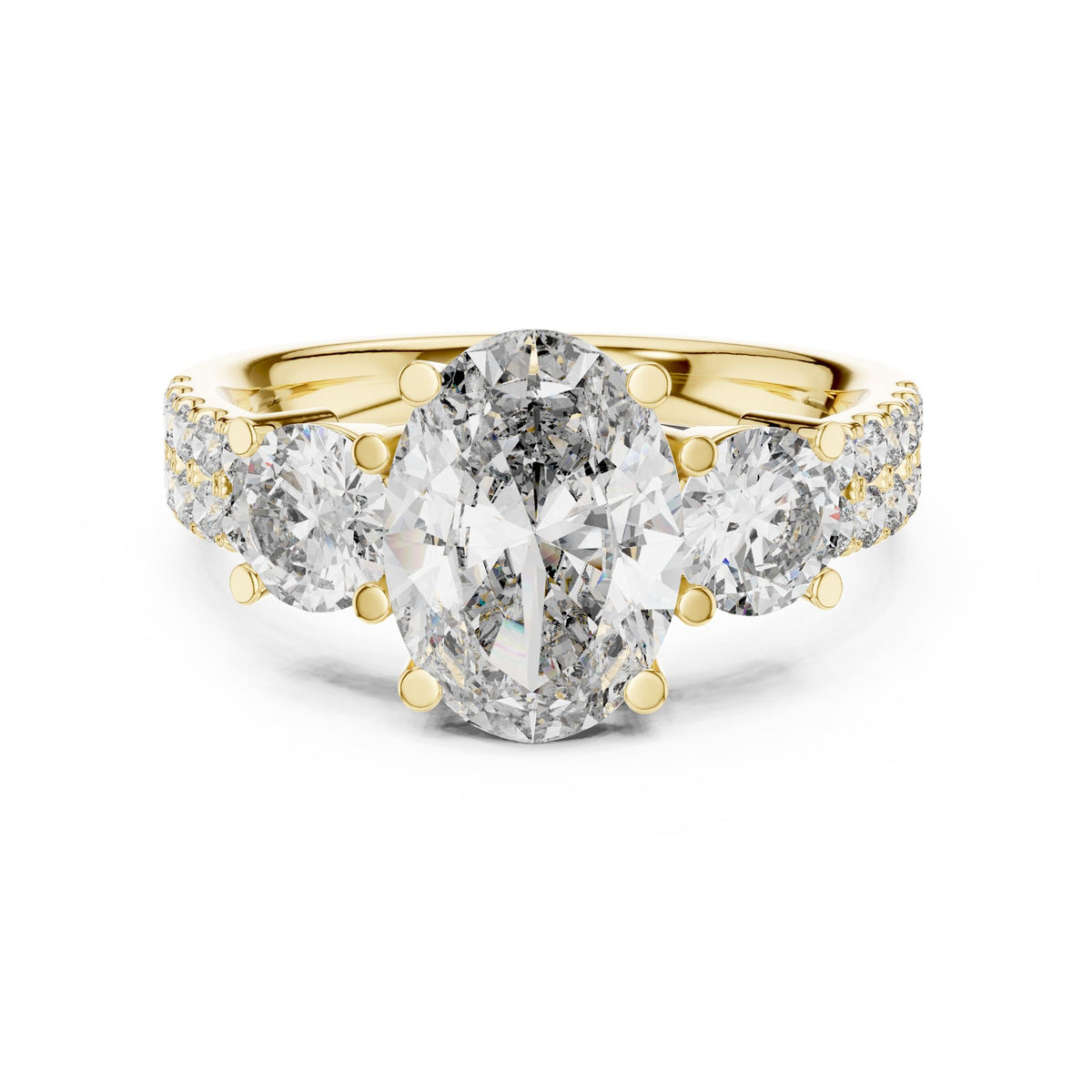Oval Three Stone Lab Grown Diamond Engagement Ring