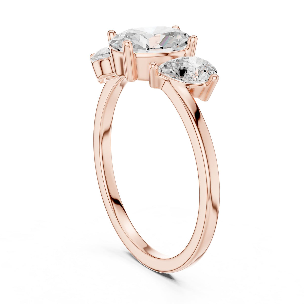 Oval Three Stone Lab Grown Diamond Engagement Ring