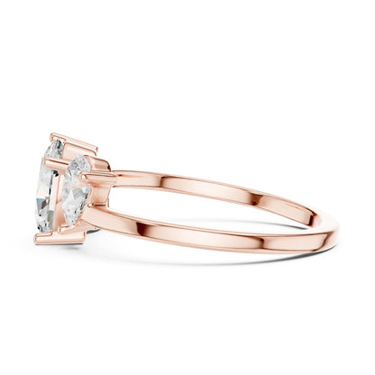 Oval Three Stone Lab Grown Diamond Engagement Ring