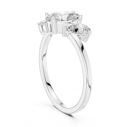 Oval Three Stone Lab Grown Diamond Engagement Ring