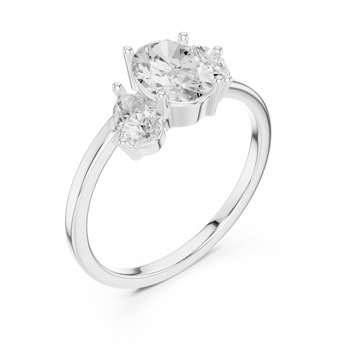 Oval Three Stone Lab Grown Diamond Engagement Ring
