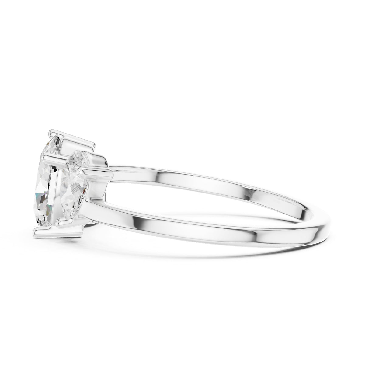Oval Three Stone Lab Grown Diamond Engagement Ring