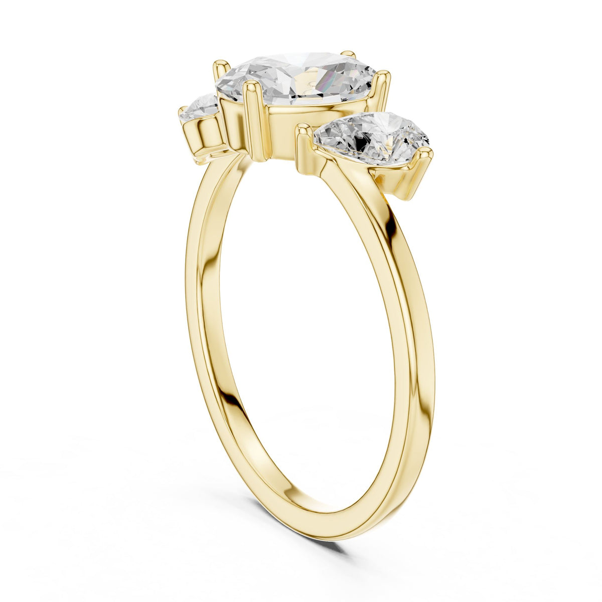 Oval Three Stone Lab Grown Diamond Engagement Ring