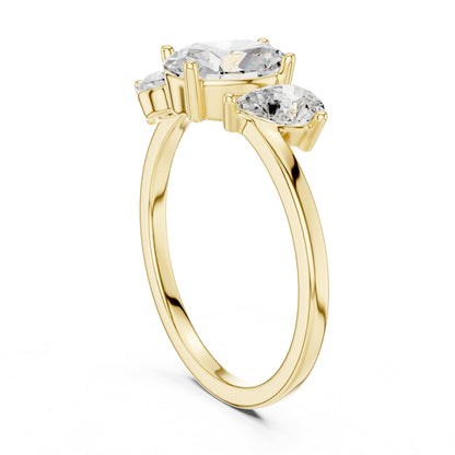 Oval Three Stone Lab Grown Diamond Engagement Ring