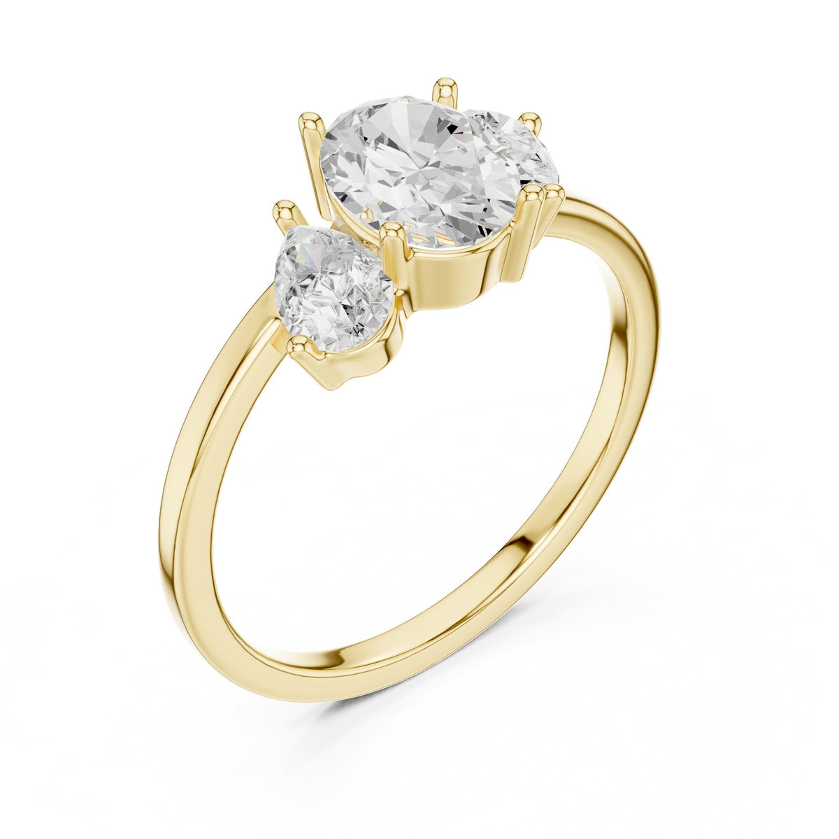 Oval Three Stone Lab Grown Diamond Engagement Ring