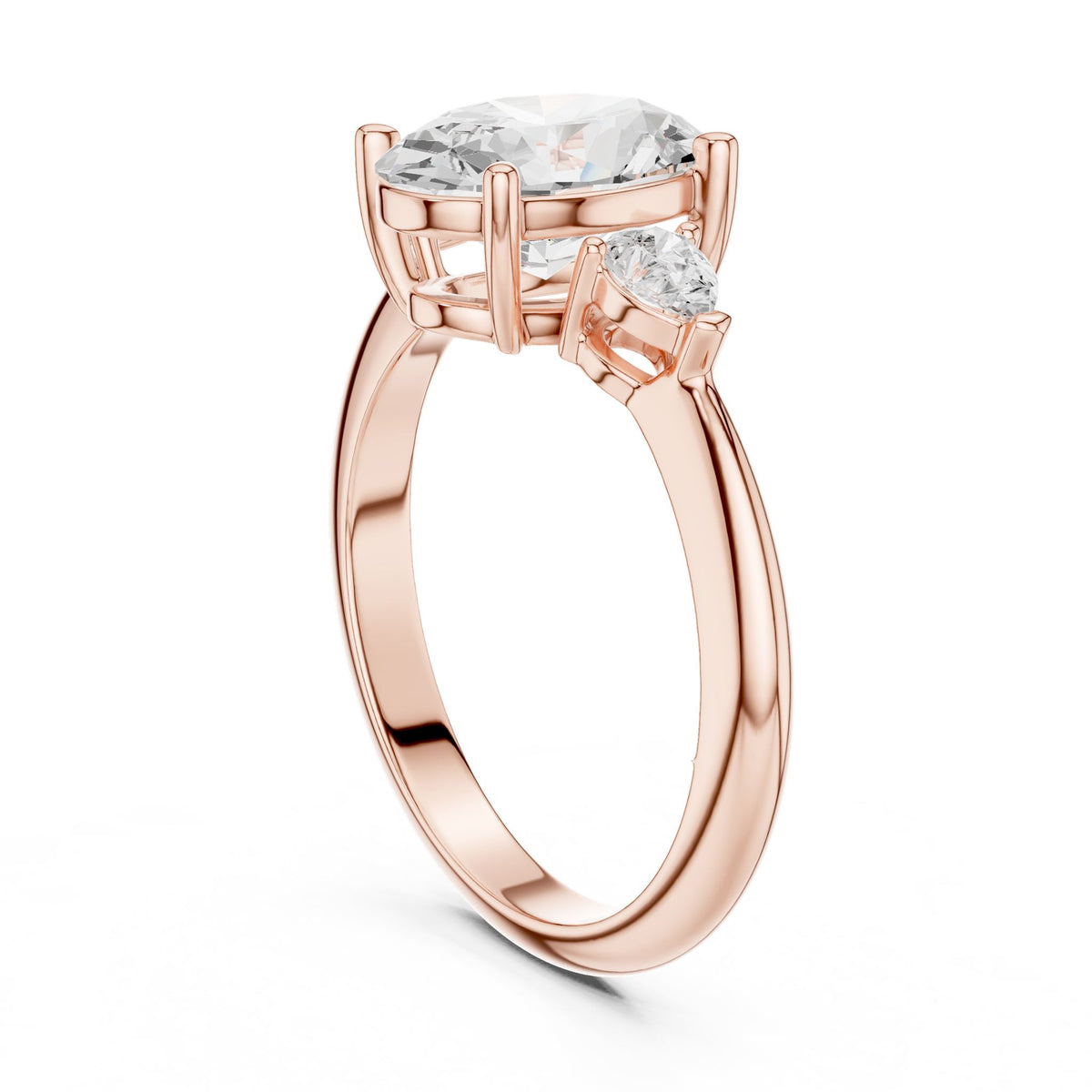 Oval Three Stone Lab Grown Diamond Engagement Ring