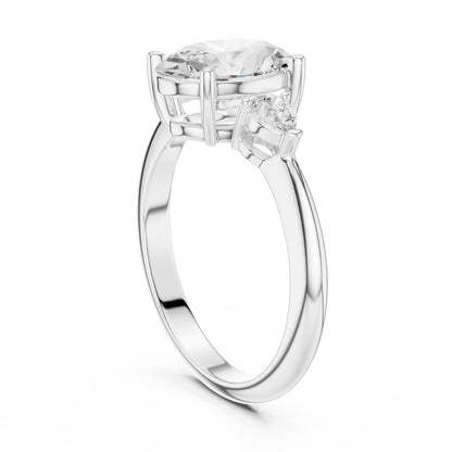 Oval Three Stone Lab Grown Diamond Engagement Ring