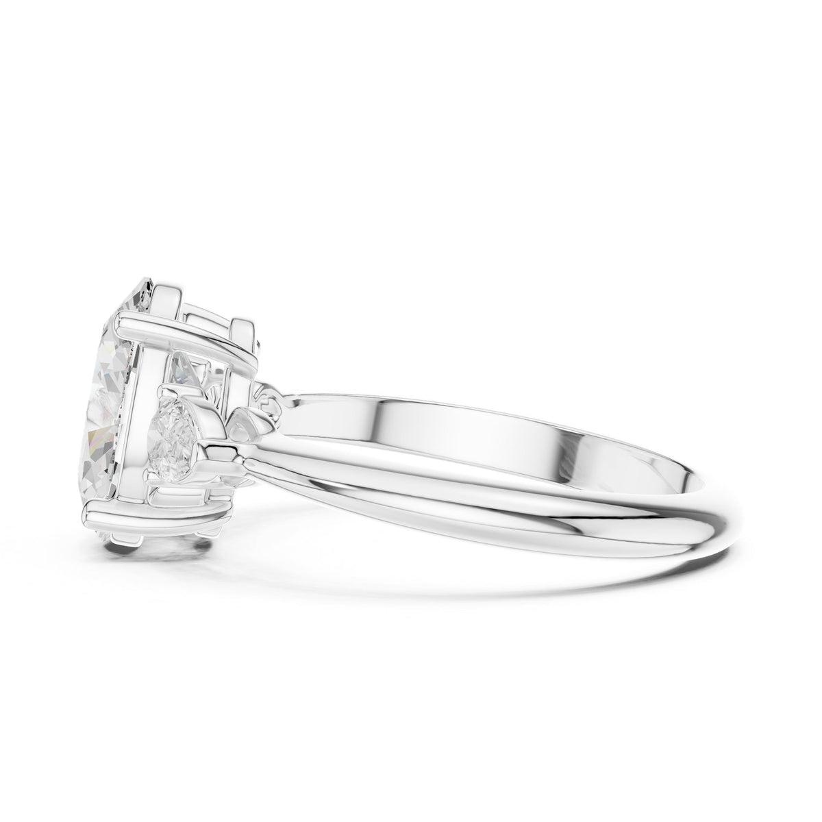 Oval Three Stone Lab Grown Diamond Engagement Ring