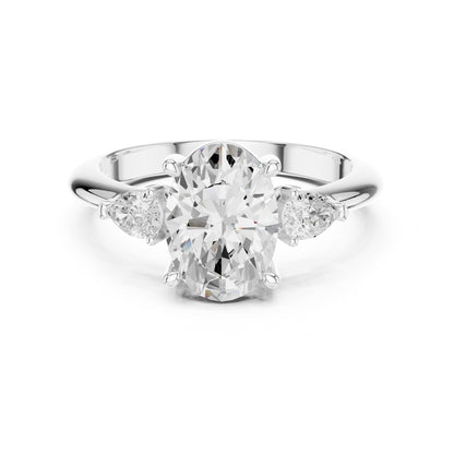 Oval Three Stone Lab Grown Diamond Engagement Ring