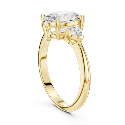 Oval Three Stone Lab Grown Diamond Engagement Ring