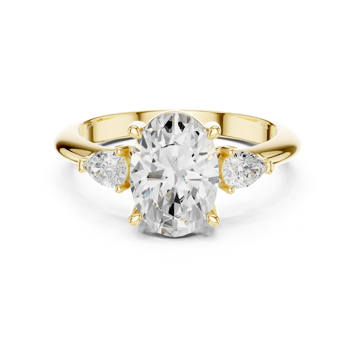 Oval Three Stone Lab Grown Diamond Engagement Ring
